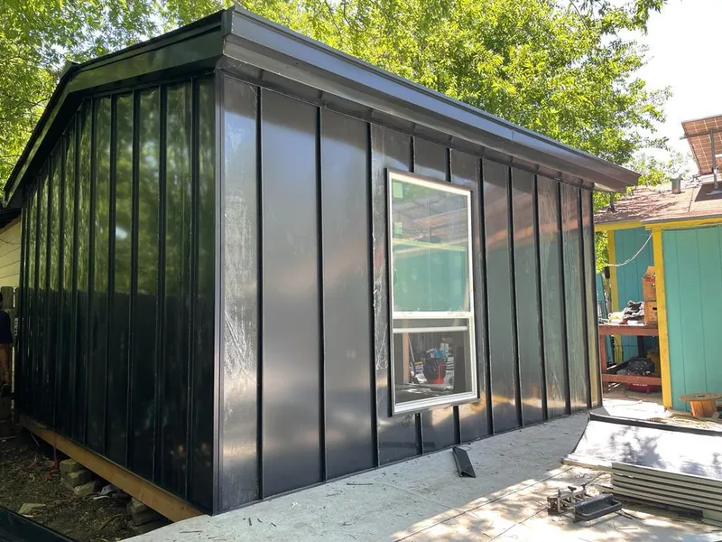 Black standing seam metal wall panels for Metal Roof Installation in Brentwood